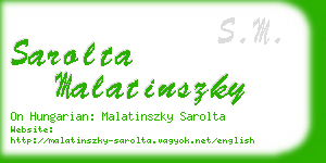 sarolta malatinszky business card